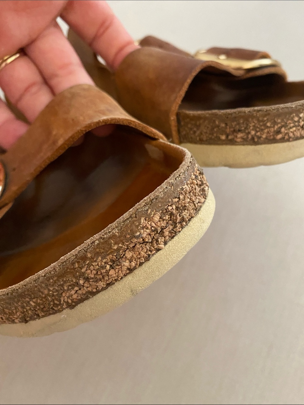 Birkenstock Arizona Gold Big Buckle slide sandal Cognac sz 42 L11 /M9 - Picture 12 of 14